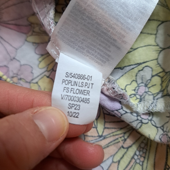 Gap Cotton Poplin Floral PJ Lounge Set Long Sleeve Button Down Drawstring Pant S - Picture 8 of 16